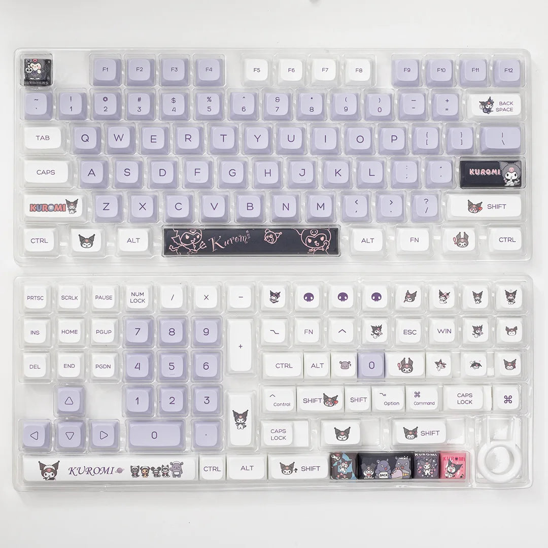 Sanrio Anime Kawaii Kuromi Keycaps  Cartoon Style Mechanical Keyboard Key Caps Cute PBT Key Caps Keyboard Accessories