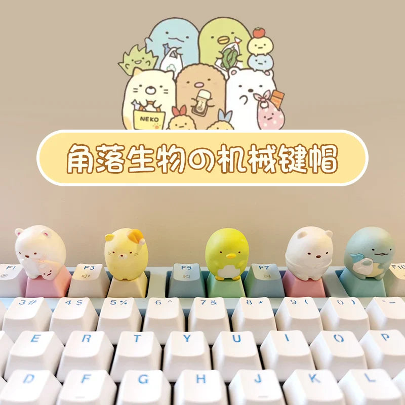 Animal Series Cute Keycap Diy Customized MX Switch Resin ESC Point Keycaps  Mechanical Keyboard Artisan Key Caps Girls Favorites