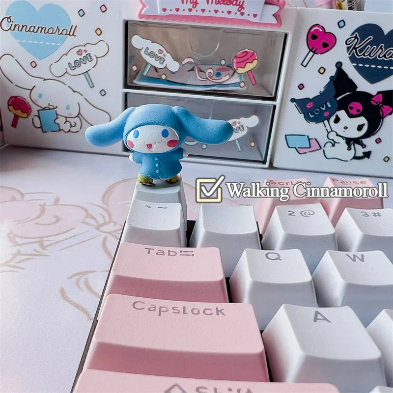 Sanrio Kawaii Cinnamorol Keycaps Mechanical Keyboard Caps Hello Kitty Pochacco Mx Axis Personalized Cartoon Esc Diy Key Cap Game