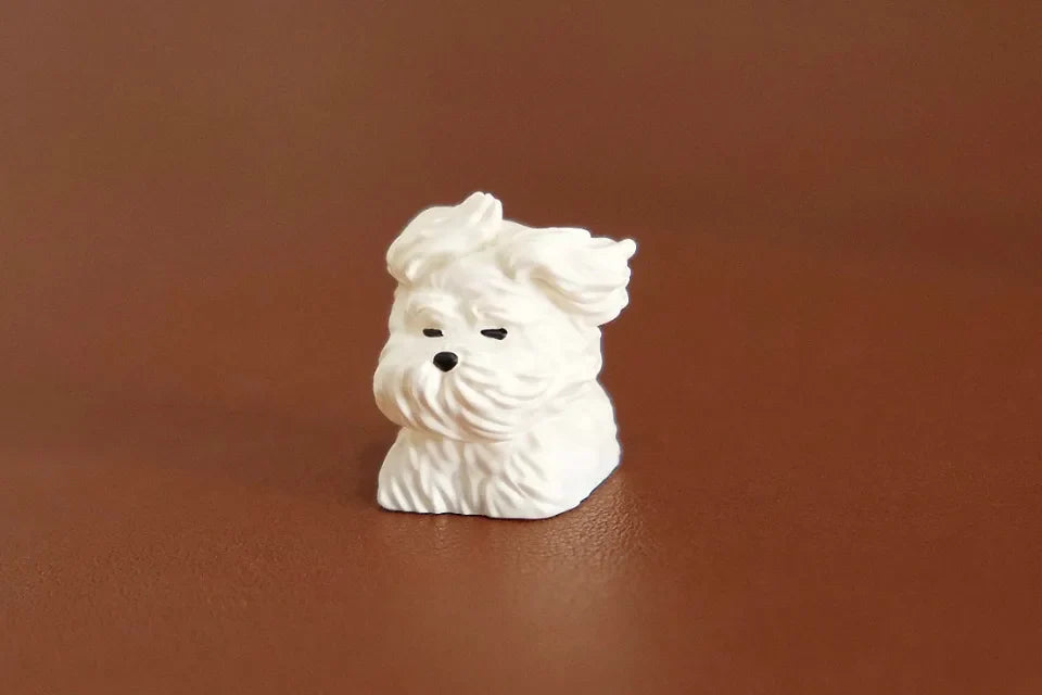 Cute Puppy Keycap Custom Schnauzer Resin Keyboard Cap Cherry MX 1U Handmade Anime Artisan KeyCap for Mechanical Keyboard Gift