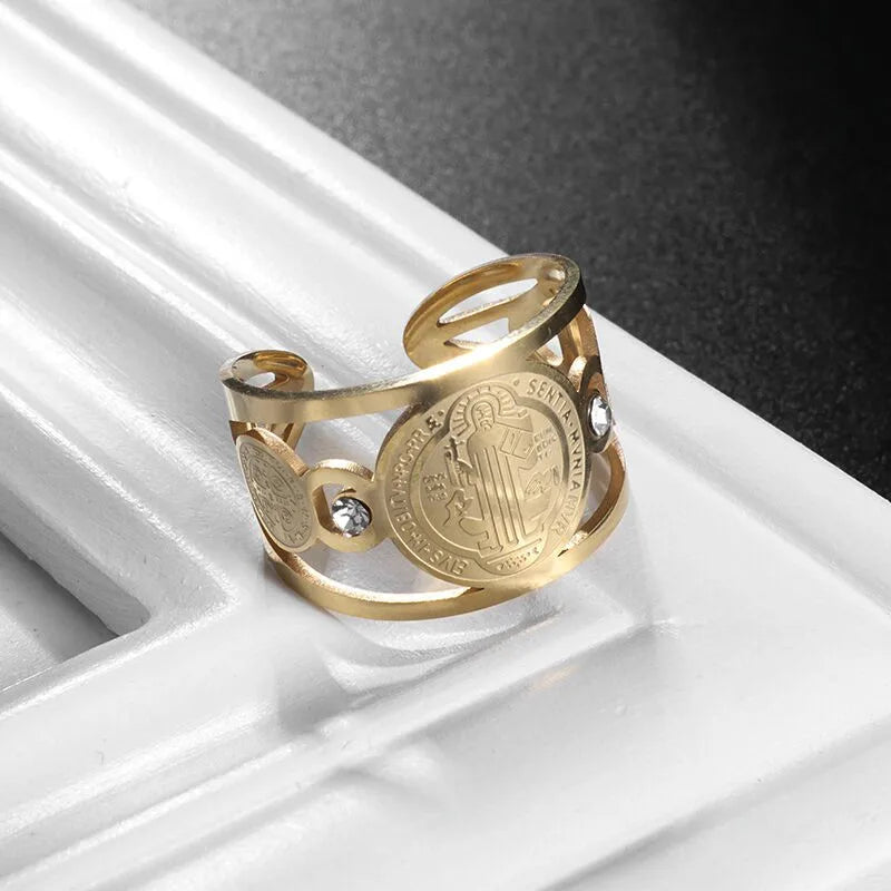 Retro Domineering Ethnic Style Fire-Breathing Dragon Ring Men\\'s Charm Open Ring Punk Motorcycle Rider Jewelry Accessories