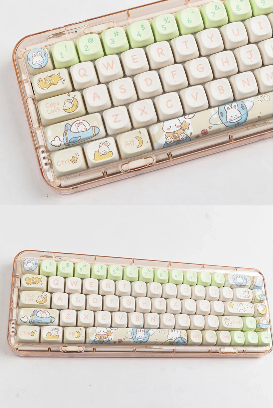 142 Keys MOA Profile Cartoon Theme Keycaps Thermal Five-side Dye-Sublimation Customized Key Caps Kit for Mechanical Keyboard