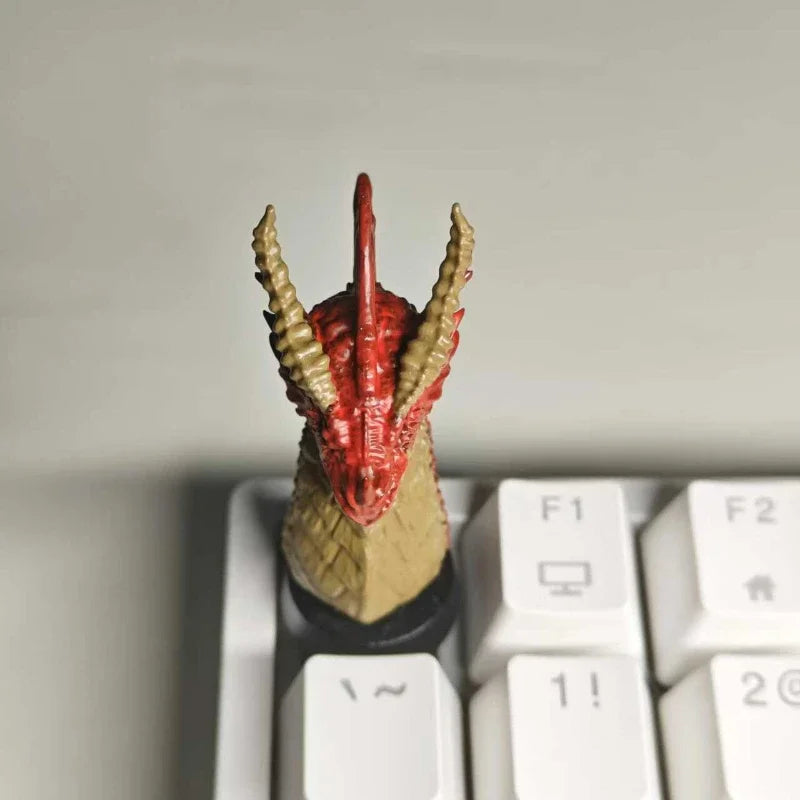Red Dragon Keycaps Original Design War Flag Dragon Mechanical Keyboard Keycaps Customization Cool Tyrannosaurus Artisan Keycaps