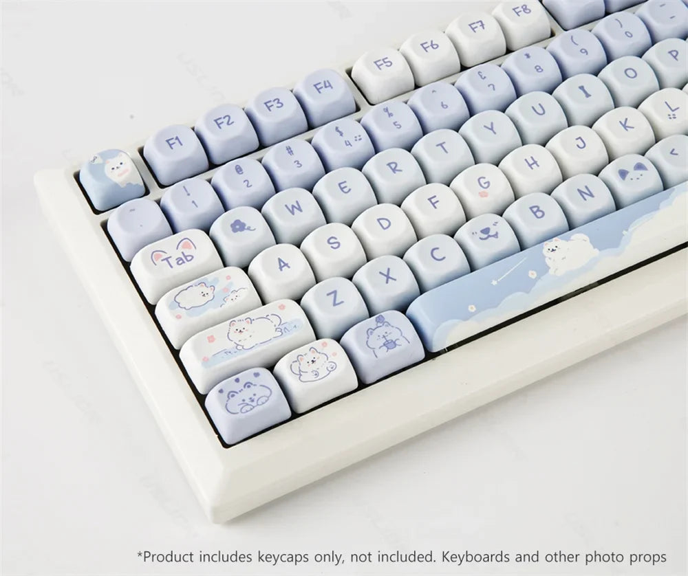 95/132 Keys Cute Cartoon Animals Theme Keycaps MAO Profile DIY PBT Dye Sublimation Key Caps for Mechanical Keyboard MX Switch