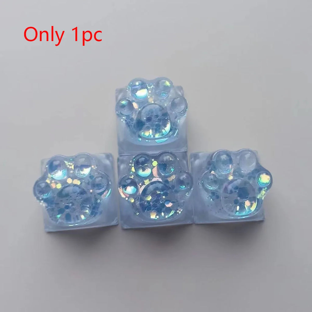 Games Backlit Keycap Cat Paw Cute DIY Key Cap for Mechanical Keyboards Personalized Transparent Crystal Keycap Cherry MX Axis