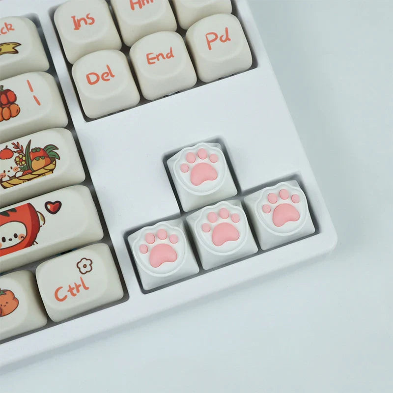 Kawaii Cute Soft Silicone Cat Paws OEM ABS Keycap For Mechanical Keyboard Cherry MX Switch