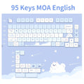 95 Keys/Set Key Caps Cartoon Puppy Cat Kitty MOA Profile PBT for DIY Custom Mechanical Gaming Keyboard Keycap Dye Sublimation
