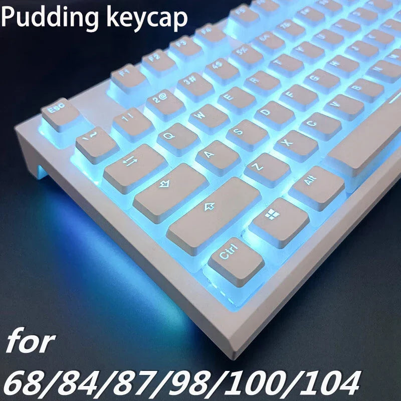 129Keys Pudding Keycap OEM ABS Set Key Cap Ergonomic Cute Key Cap Backlit for Mx Profile Mechanical Keyboard Kit Keycaps