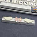 DIY Cute Wings Keycap 6.25u Spacebar Gaming Mechanical Keyboard Cross Axis Transparent Pink Bow Keycap