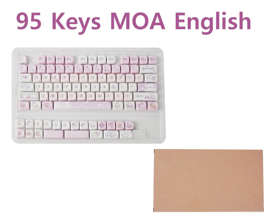 95/132 Keys Cartoon Keycaps PBT Hakimi Dog Cats Keycap MOA Profile Dye Sublimation Keycap For Mechanical Gaming Keyboard