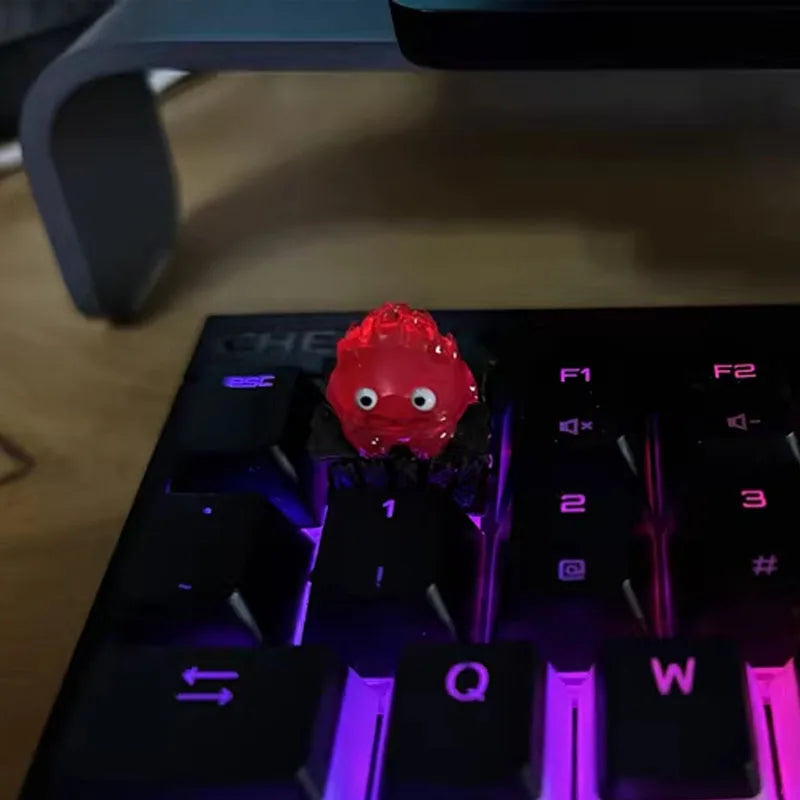 Calcifer Mechanical Keyboard Keycaps Customized Cute Keycap Cartoon Original Design Keycaps For Keyboard PC Gifts [In Stock]