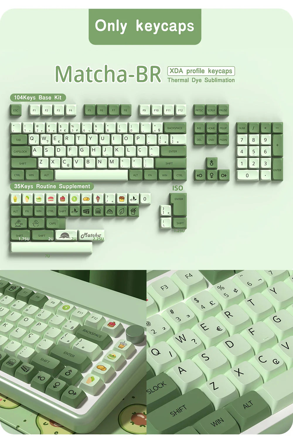 XDA Profile PBT keycaps Spanish Korean French German Portuguese Russian Japanese keycap For Cherry MX Mechanical Keyboard