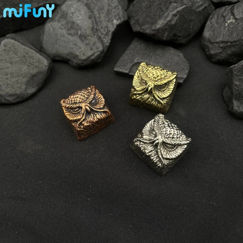 Pure Copper Point Keycap Owl Original Personality Customized Artisan Keycaps Cross Axis Universal Mechanical Keyboard Accessory