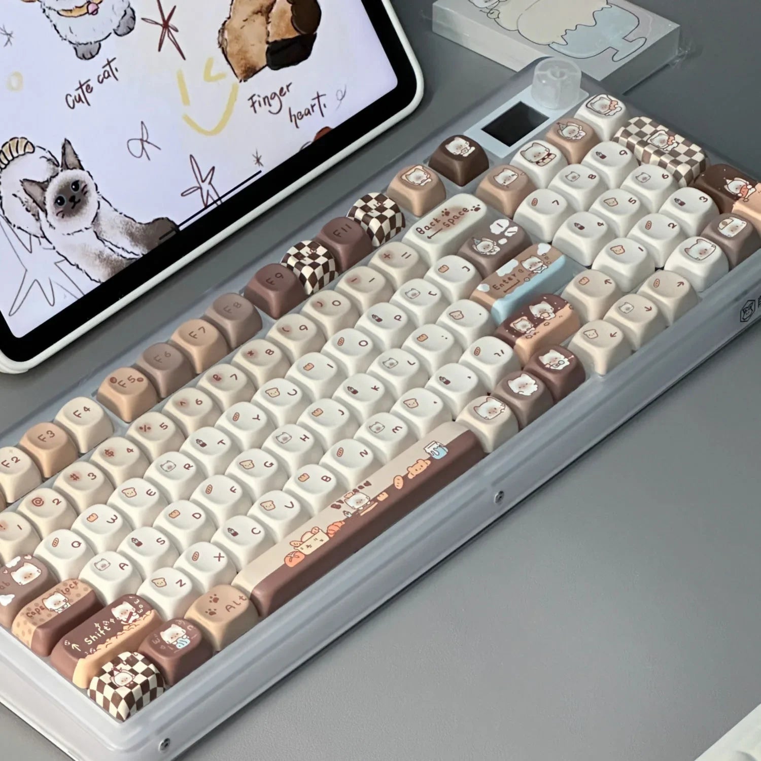MOA Profile Keycap Cute Keycap Customization Gift PBT Keycaps 131 Keys COOL Cap Dye-Sub Mechanical Keyboard Keycap MX Switch