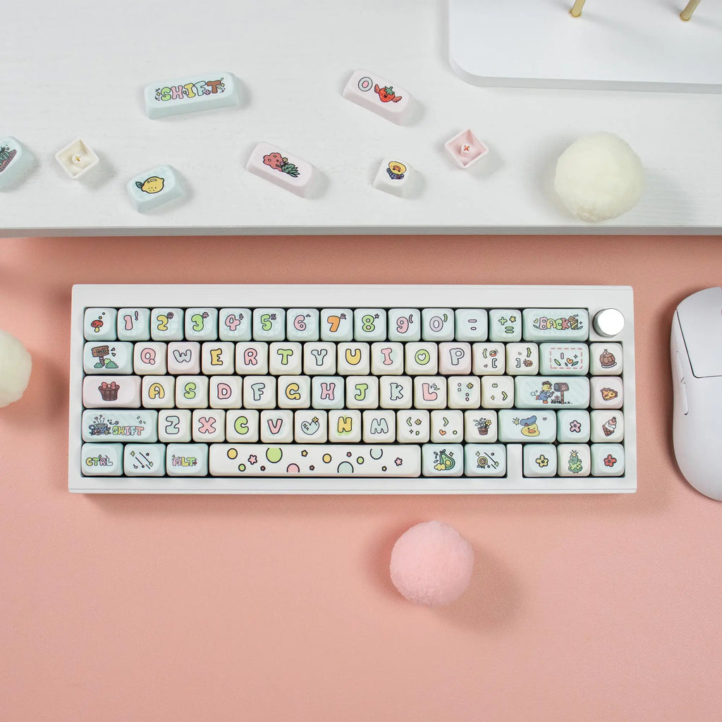 Cats and Puppies Keycaps MOA Profile Thermal Sublimation PBT Keycaps Personalized Cute Keycap For 64/104/108 Mechanical keyboard