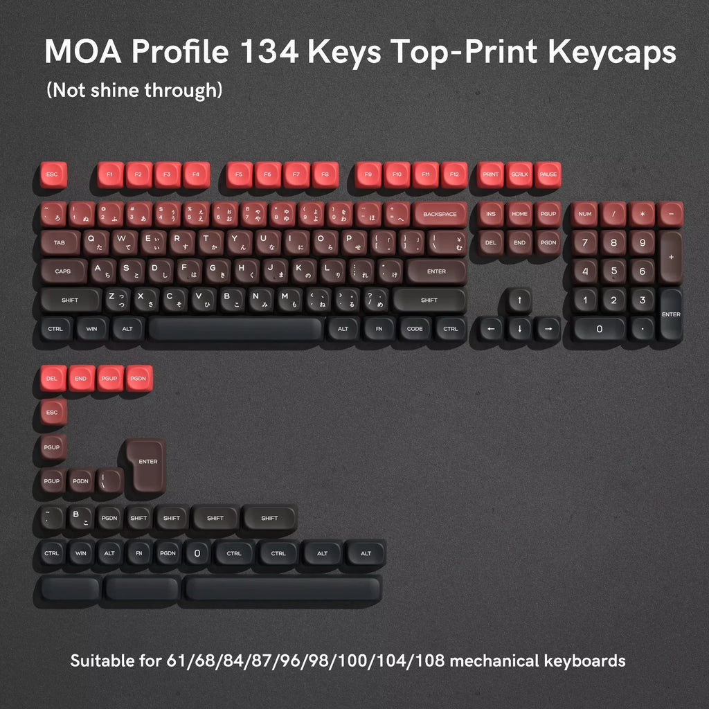 143 Keys Pink Cherry MOA Profile PBT Keycaps Customs Dye Sub Key caps for 61/87/104 Cherry MX Switch Gaming Mechanical Keyboard