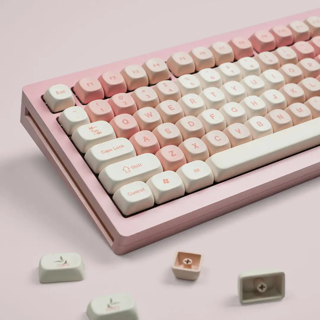 143 Keys Pink Cherry MOA Profile PBT Keycaps Dye Sub Customs  Key caps for 61/87/104 Cherry MX Switch Gaming Mechanical Keyboard