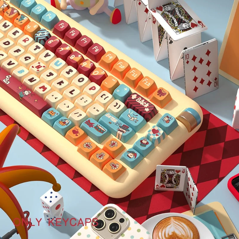 Pussycat Circus Themed Keycaps 120/138/158key Mda/Mca Profile Pbt Thermal Sublimation Mechanical Keyboard Cartoon Game Key Cap