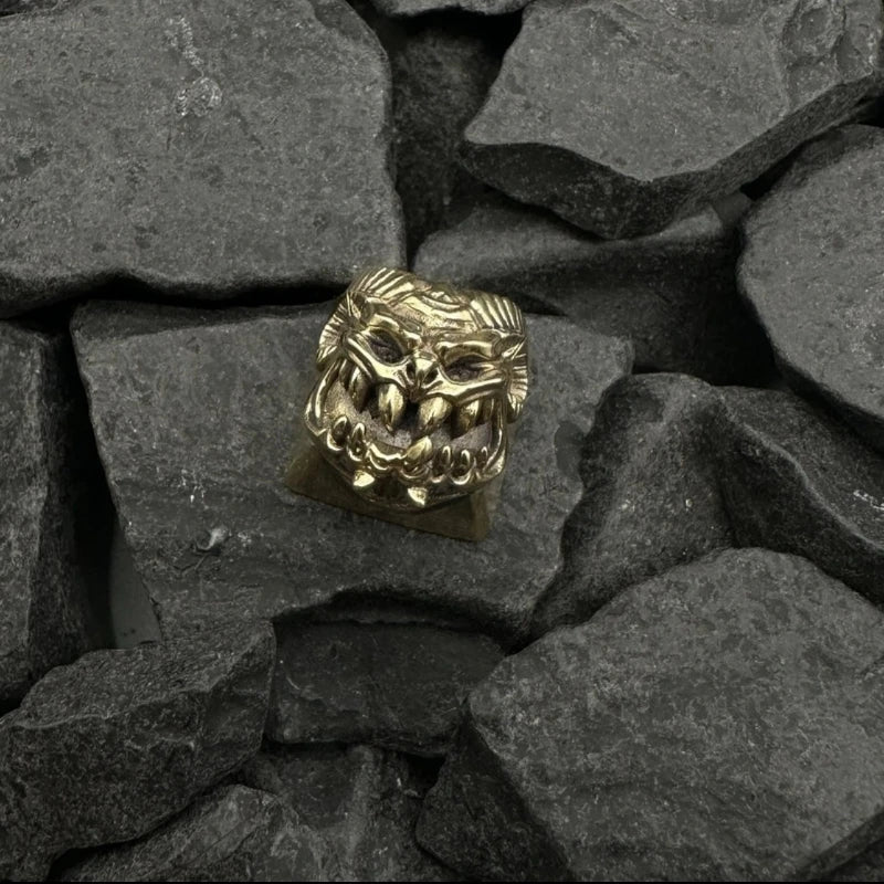 Black Myth: Wukong Keycaps Retro Skull Design Mechanical Keyboard Keycaps Customized Pure Copper Letter Card Slot Metal Keycaps