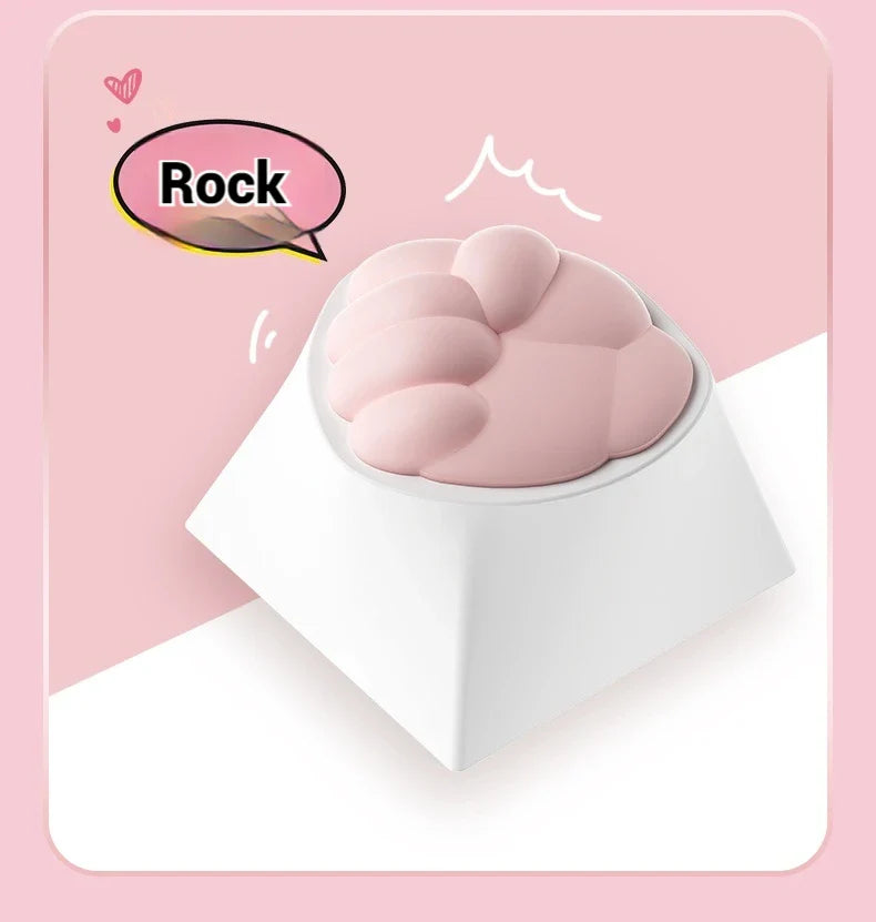 AKKO Keycap Soft Cute Cat Claw Rock Paper Scissors Like Kawaii Keycaps PC Silicone OEM Height ABS Material Girl Custom Key Caps