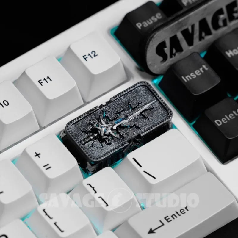 Anime Keycaps World of Warcraft Frostmourne Translucent Artisan Key Caps Mechanical Keyboard Caps Korean Keycap PC Gamer Gifts