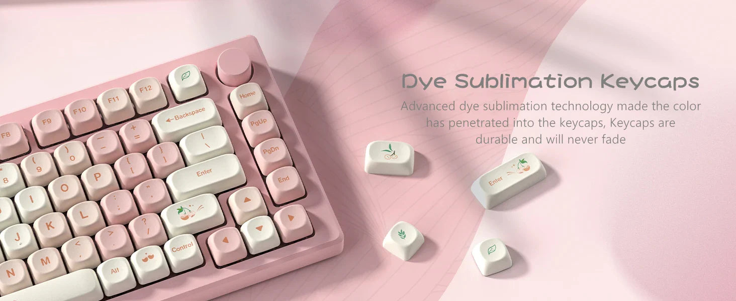 143 Keys Pink Cherry MOA Profile PBT Keycaps Customs Dye Sub Key caps for 61/87/104 Cherry MX Switch Gaming Mechanical Keyboard