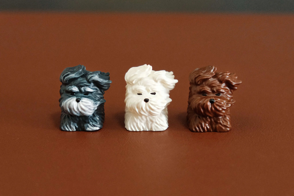 Stray Puppy Keycap Cute Custom Wind Blows Little Dog Point ABS 1U Key Cap MX Switch Handmade Artisan 3D Printing Lovely Keycaps