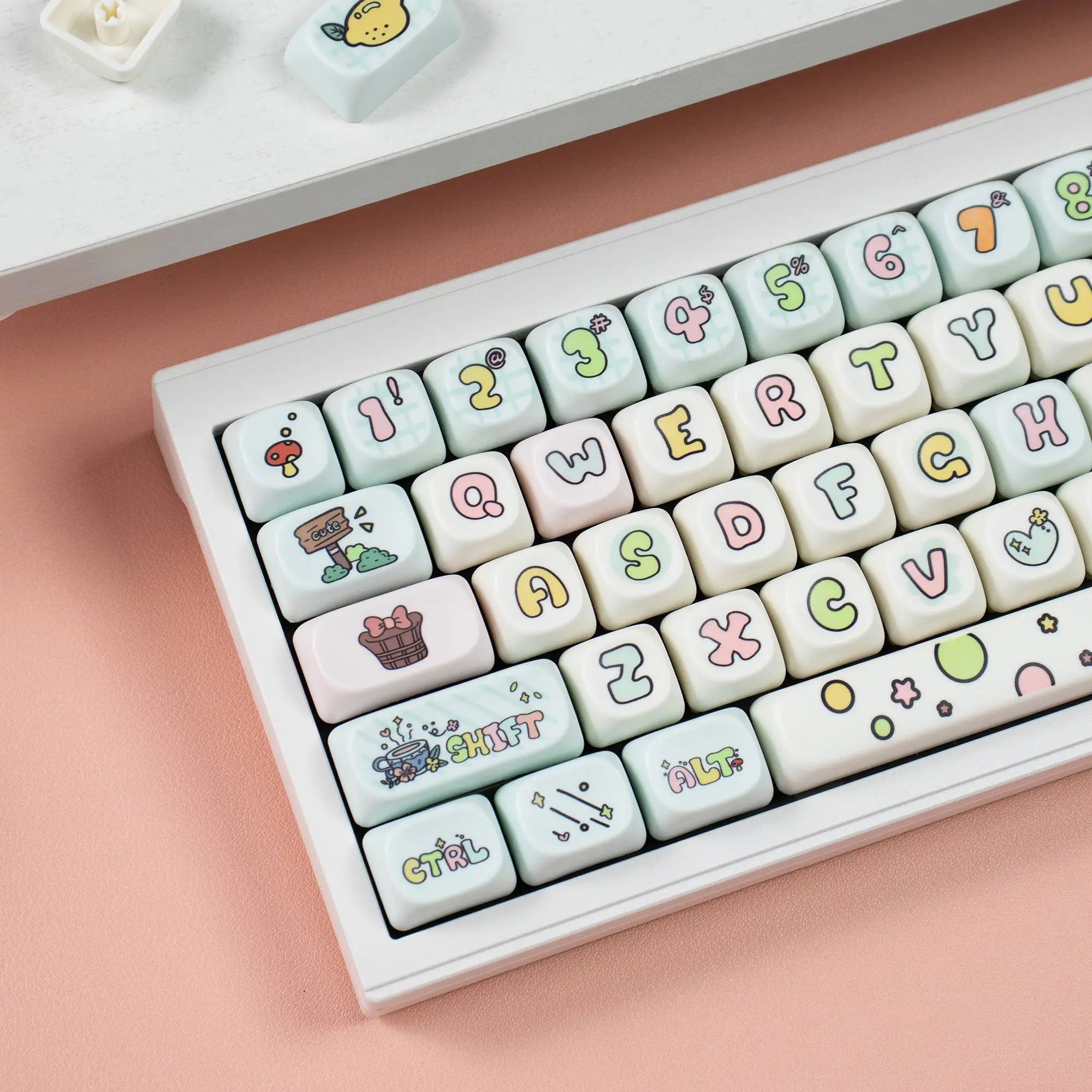Cats and Puppies Keycaps MOA Profile Thermal Sublimation PBT Keycaps Personalized Cute Keycap For 64/104/108 Mechanical keyboard