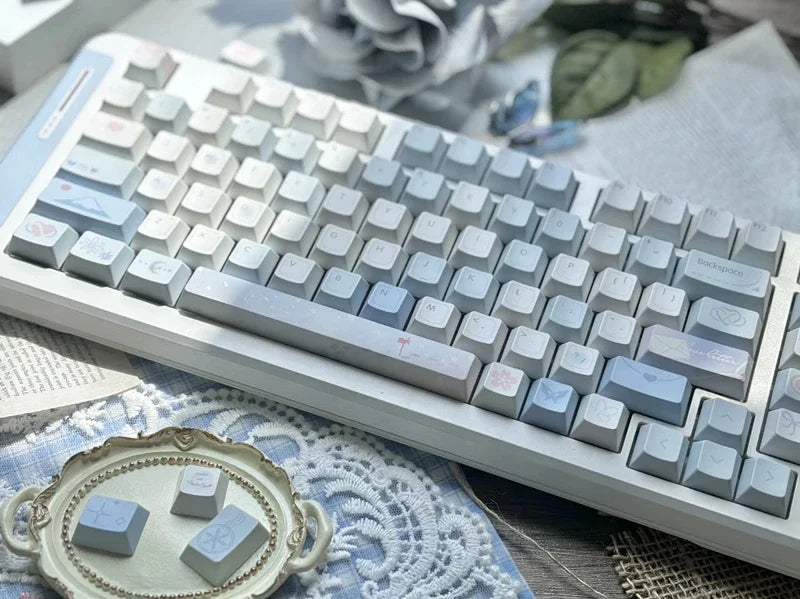 Customized Cute Cartoon Keycaps Cherry Profile Dye Sub PBT Keycaps 95 Keys for 75% Cherry Gateron MX Switches Gaming Keyboard