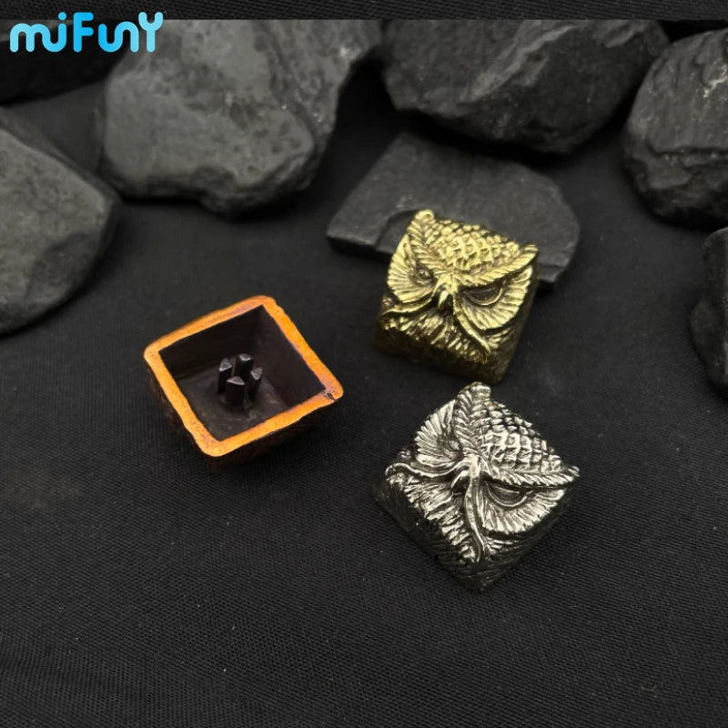 Pure Copper Point Keycap Owl Original Personality Customized Artisan Keycaps Cross Axis Universal Mechanical Keyboard Accessory