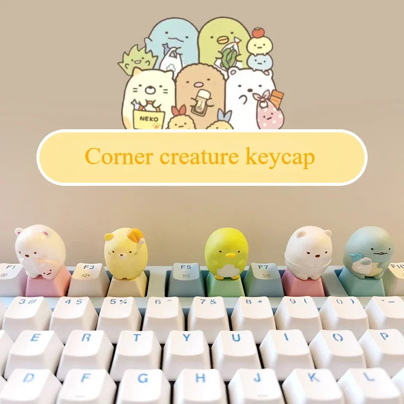 Animal Series Cute Keycap Diy Customized MX Switch Resin ESC Point Keycaps  Mechanical Keyboard Artisan Key Caps Girls Favorites