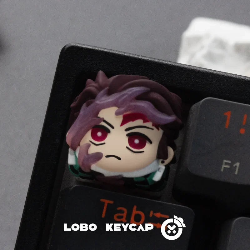 Demon Slayer Mechanical Keyboard Keycap Kamado Tanjirou Agatsuma Zenitsu Hashibira Inosuke Anime Resin Keycaps Custom Gifts