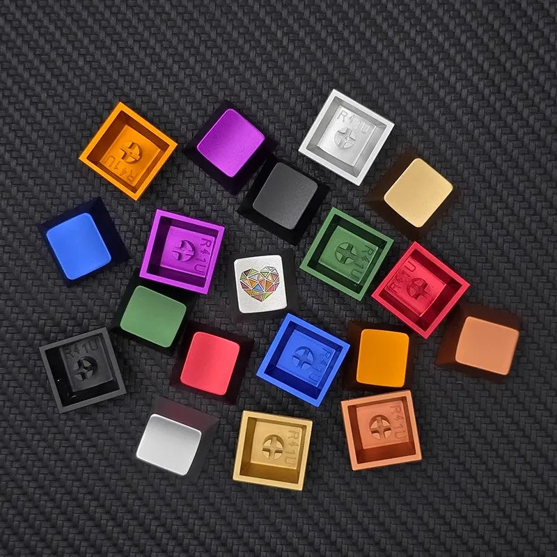 Glass Heart Keycap Custom Point Aluminum Alloy Color Glass Artisan Key Cap Cherry Profile MX Switch Mechanical Keyboard Keycap