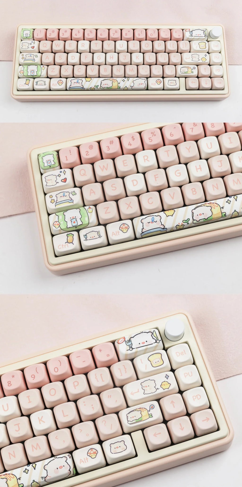 142 Keys MOA Profile Cartoon Theme Keycaps Thermal Five-side Dye-Sublimation Customized Key Caps Kit for Mechanical Keyboard