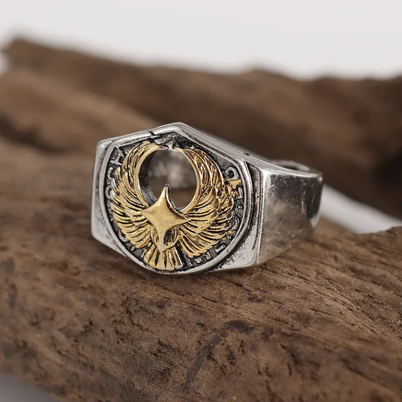 Retro Domineering Ethnic Style Fire-Breathing Dragon Ring Men\\'s Charm Open Ring Punk Motorcycle Rider Jewelry Accessories