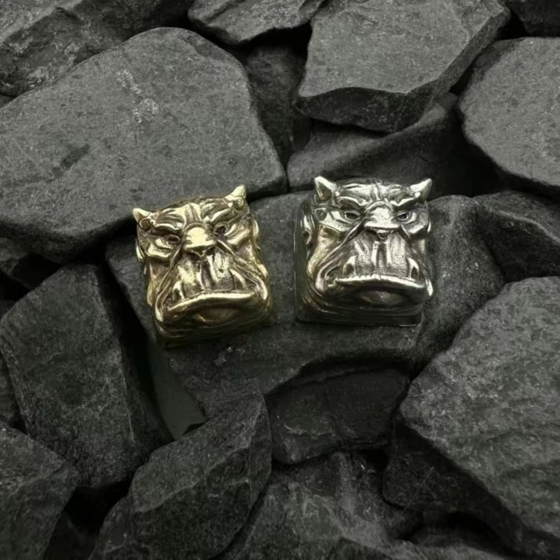 Black Myth: Wukong Keycaps Retro Skull Design Mechanical Keyboard Keycaps Customized Pure Copper Letter Card Slot Metal Keycaps