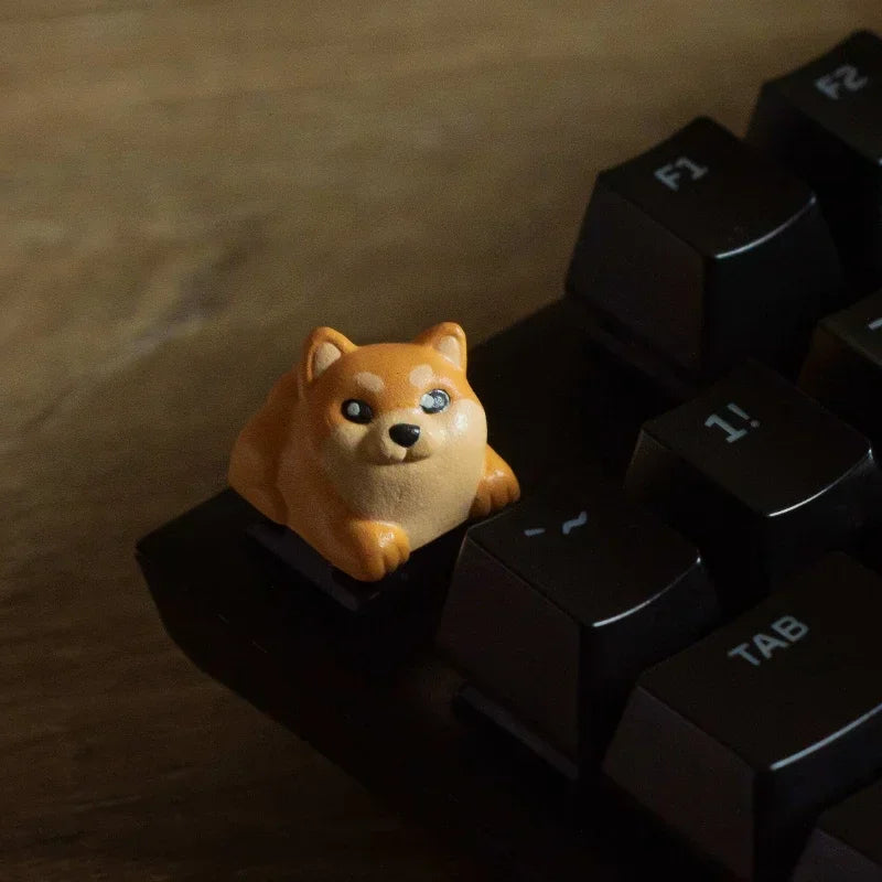 ECHOME Artisan Keycaps Shiba Dog Custom Animal Cute Keycap Resin Keyboard Cap Cartoon Pet KeyCap Mechanical Keyboard Accessories