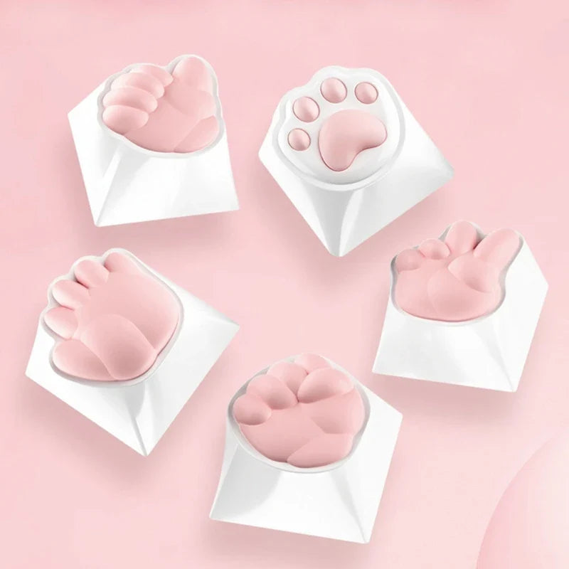 4pcs Cute and Style Cat Claw Keycaps 3D Keycaps OEM Profile Keys Caps for Mechanical Keyboards Keyboards Accessories
