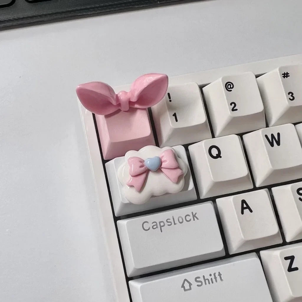 1.25U 1.5U Ctrl / Tab Personalized Keycaps Cloud Bow Cross Axis Mechanical Keyboard Keycaps Cute OEM Supplementary Keycaps