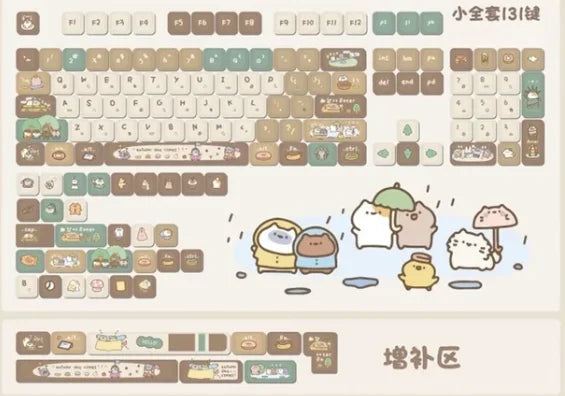 Cute Keycap Cocoa Bean Milk PBT Five-Sided Sublimation XOA Personalized Ball Cap DIY Mechanical Keyboard Keycaps Keycap Set