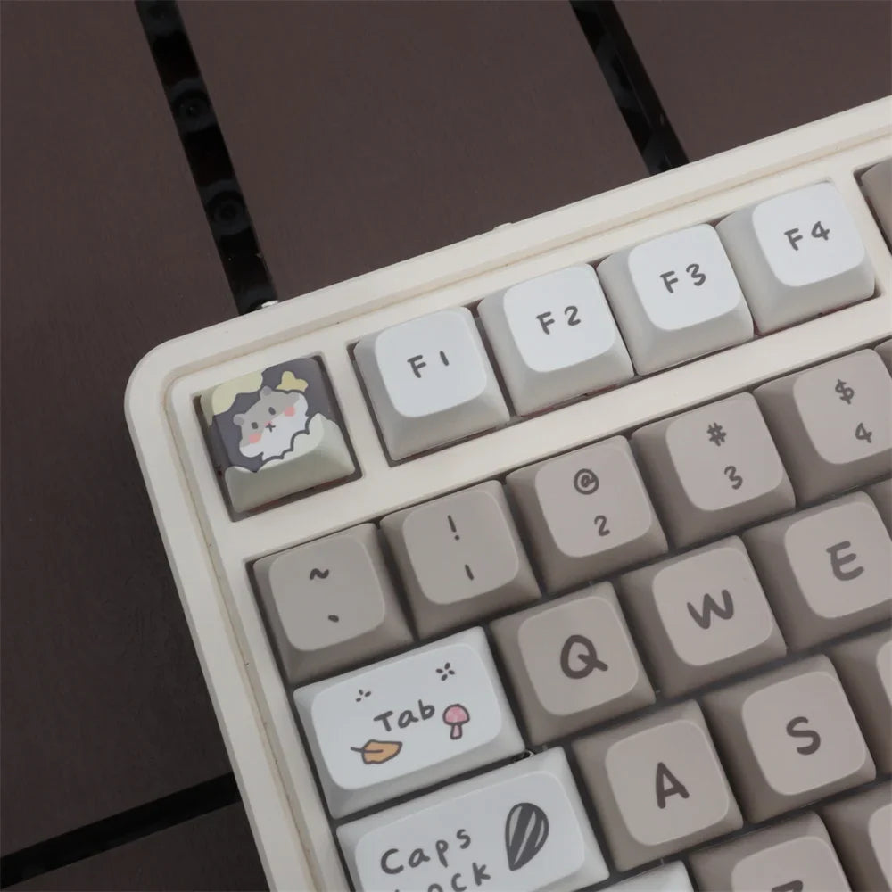 132 keys Cute Mouse Cartoon Theme Keycaps XDA Profile Key caps English for 61/64/68/84/87/96/98/104 Mechanical Keyboard Keycaps