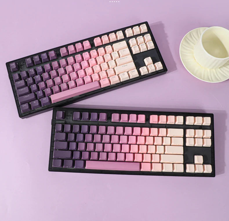 Gradient Eye Shadow PLUS Keycaps Side Top Character Translucent Backlit Key cap PBT OEM profile For MX Switch Keyboard
