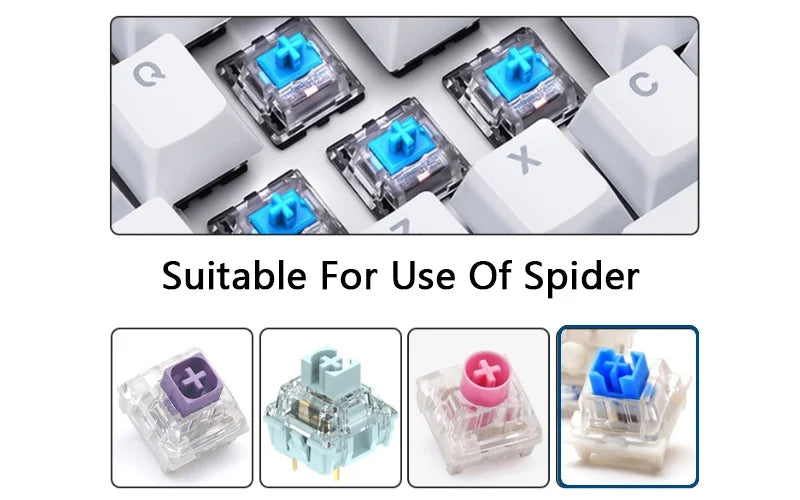 Personalized Translucent Bow Keycap Creative Mechanical Keyboard With Pink And Blue Keycap Accessories Added