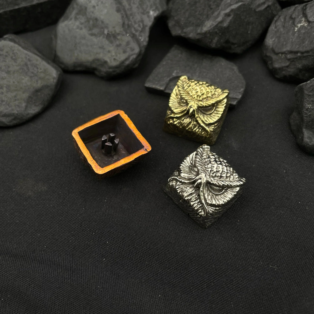 Pure Copper Point Keycap Owl Original Personality Customized Artisan Keycaps Cross Axis Universal Mechanical Keyboard Accessory
