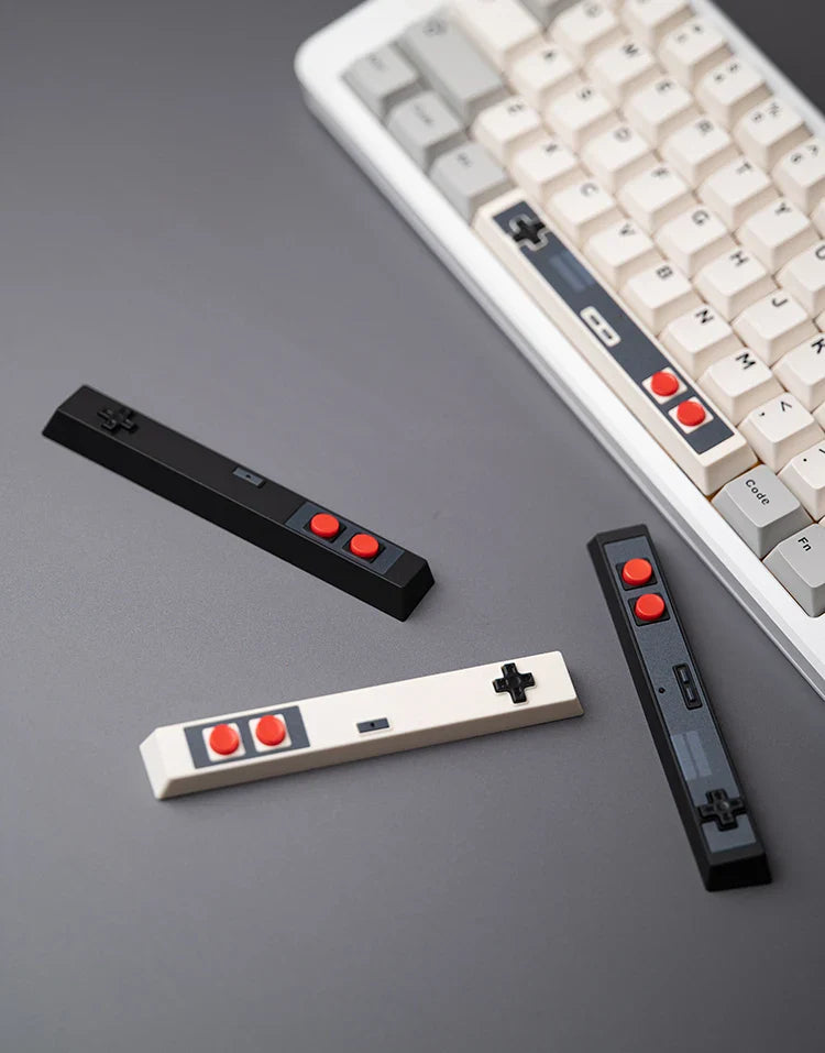 Retro Gamepad Keycap 6.25u spacebar Artisan Keycap ABS Material For MX switches for Gaming Mechanical keyboard Black White