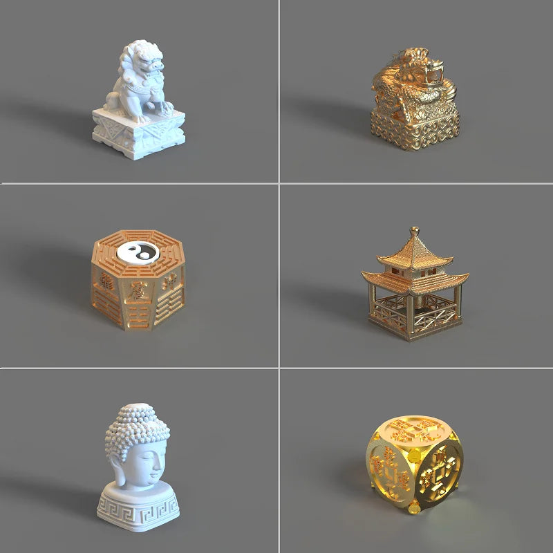 1 Piece Handmade Resin Key Cap Chinese Style Lion Dragon Seal Taiji-Bagua Pavilion Buddha Keycap For MX Switches