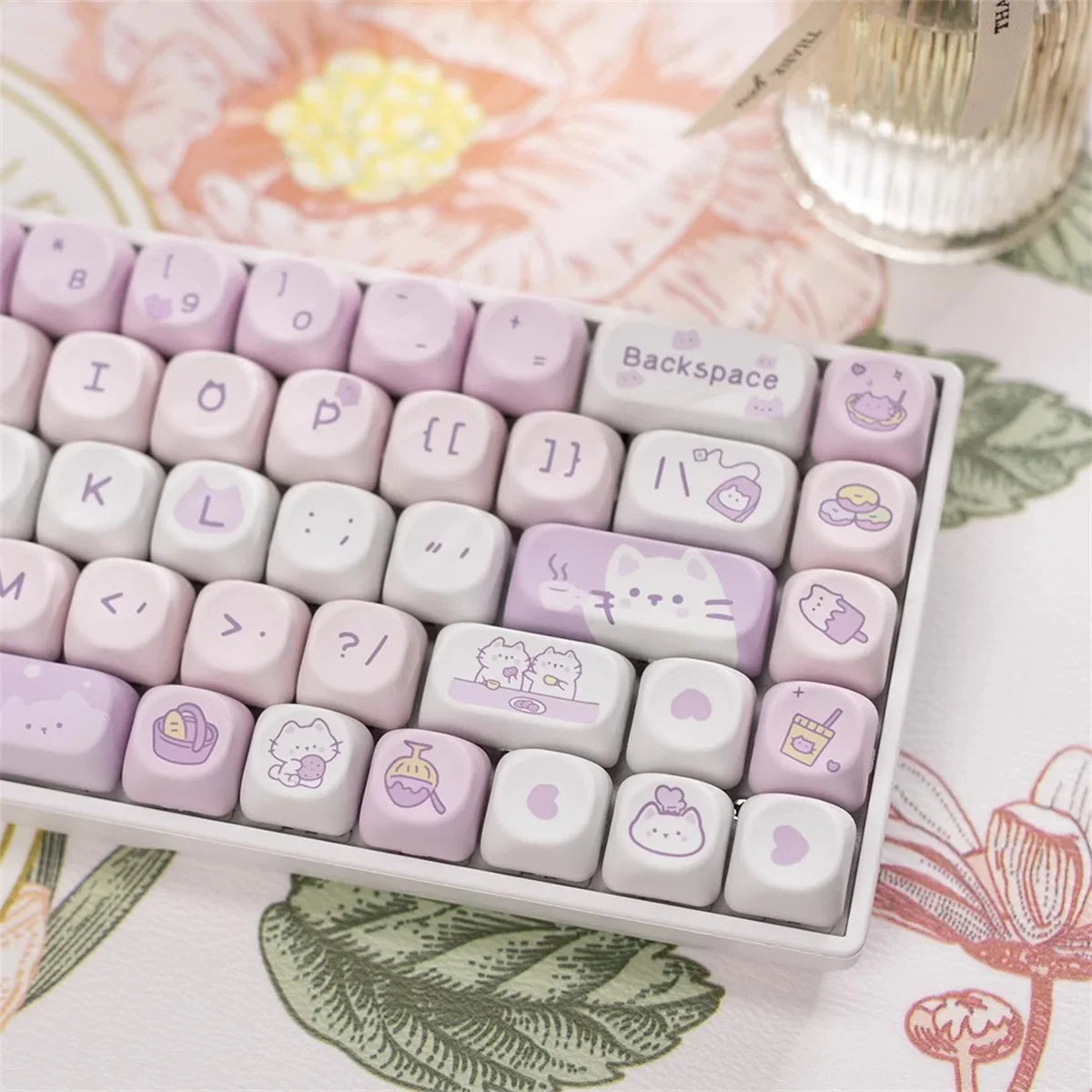 132Keys MOA Profile Keycaps Cartoon PBT Key Caps for 61/64/68/78/84/87/96/104/108 Keys Gaming Mechanical Keyborad MX Swtiches