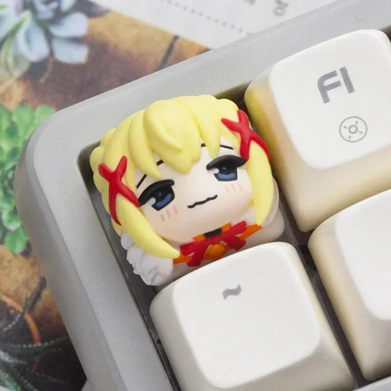 Anime Keycaps Cute Resin Keycap Cherry Profile Custom Artisan Keycaps for Mechanical Keyboard Key Caps Switch Opener Gamer Gifts