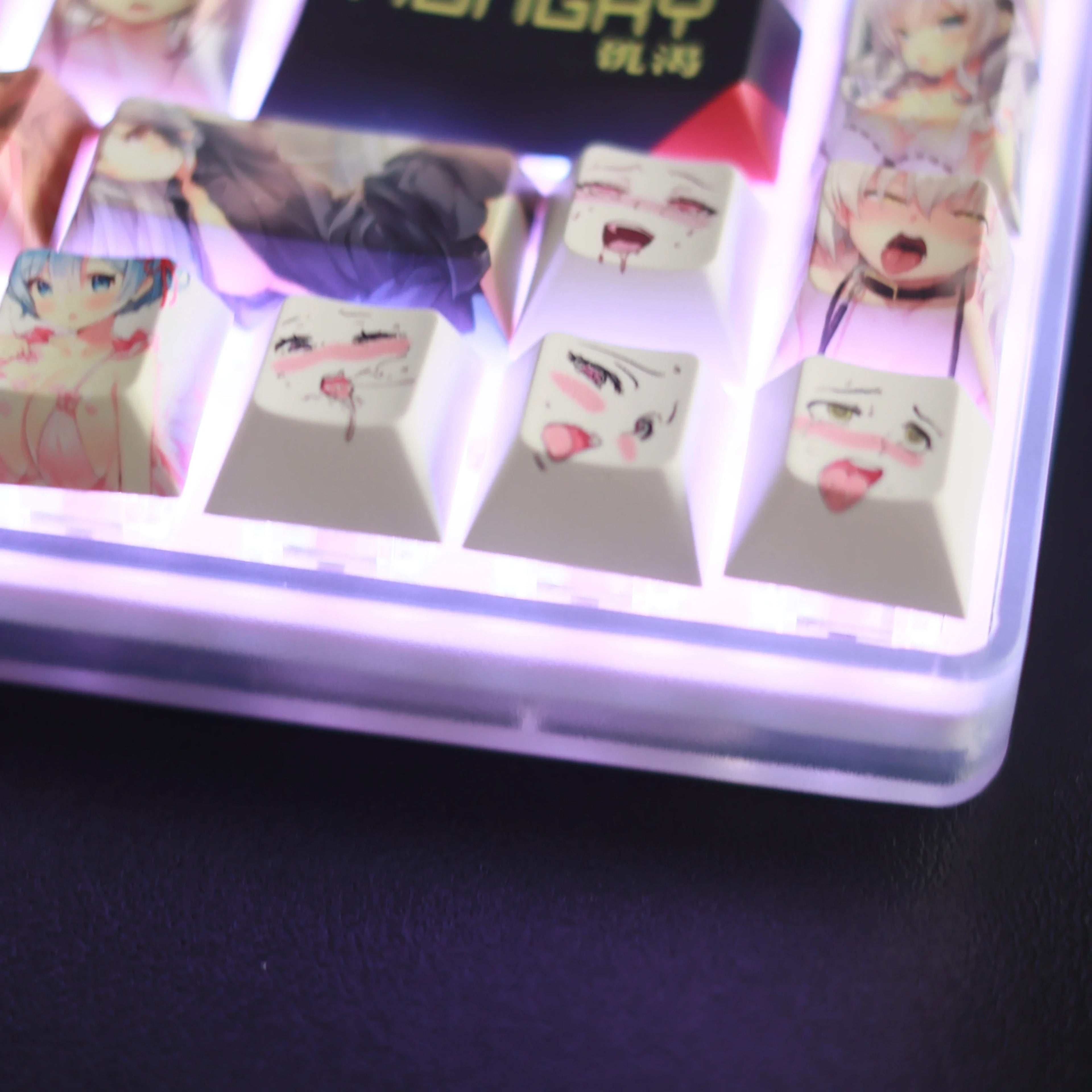PBT Mechanical Keyboard Keycap  Anime Cute 124 keys Dye Sublimation Chreey Profile Japanese Anime Keycap For Cherry MX Switch