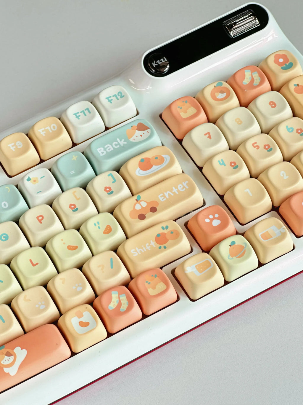 Orange Soda Keycap 131 Keys XOA Profile PBT Five-sided Heat Sublimation Customized Keycaps for Mechanical Keyboard Cute Key Caps